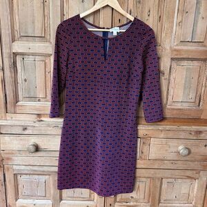 Julie Brown NYC Medium Blue Orange / Red Dress Shift‎